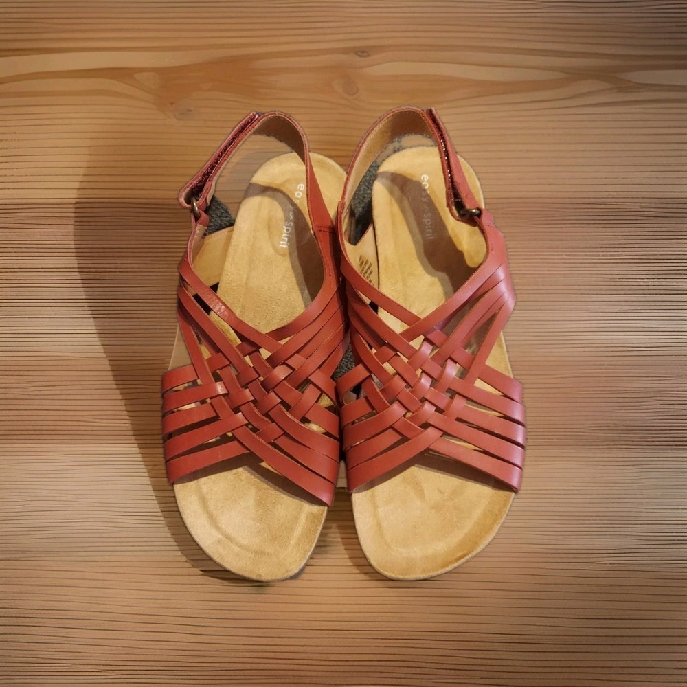 Easy Spirit Women's Mar Sandal Red Leather Size 8.5 Summer NWOT‎